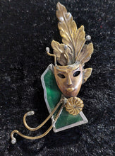 Φόρτωση εικόνας στο εργαλείο προβολής Συλλογής, ΚΑΡΦΙΤΣΑ ΧΕΙΡΟΠΟΙΗΤΗ ΜΠΡΟΥΤΖΙΝΗ ΜΑΣΚΑ ΤΥΠΟΥ COMEDIA DEL ARTE - ΠΡΑΣΙΝΟΣ ΥΑΛΟΣ ΒΙΤΡΩ