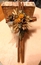 Load image into Gallery viewer, CROSS HANDMADE WITH CINNAMON STICKS, DRIED FLOWERS AND SEEDS
