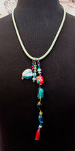 Load image into Gallery viewer, NECKLACE WITH GLASS HANDMADE MURANO BEADS , CRYSTALS TYPE SWAROVSKI, TURQUOISE MOTHER OF PEARL

