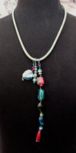 Load image into Gallery viewer, NECKLACE WITH GLASS HANDMADE MURANO BEADS , CRYSTALS TYPE SWAROVSKI, TURQUOISE MOTHER OF PEARL
