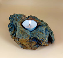 Load image into Gallery viewer, ANCIENT OLIVE TREE ROOT SMALL HANDMADE - CARVED FOR AROMATIC CANDLE - WITH POSITIVE ENERGY 
