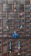 Load image into Gallery viewer, DREAMCATCHER HANDMADE MOBILE BRONZE WIRE+ BLUE LUCITE CROSS
