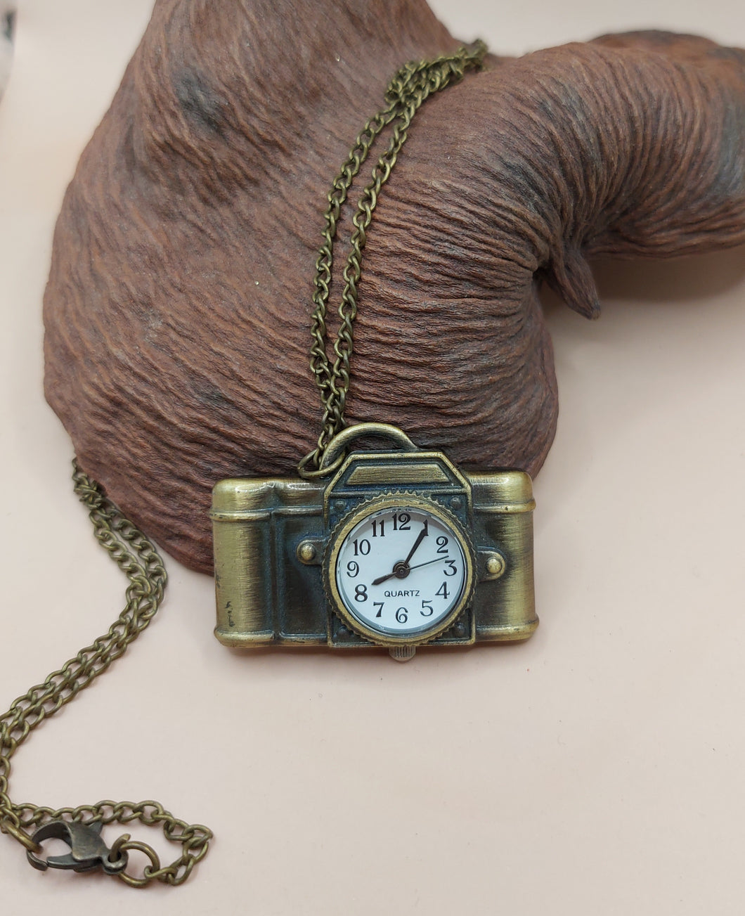 WATCH MEDALLION FOR NECK IN BRONZE METAL STAINLESS STEEL 