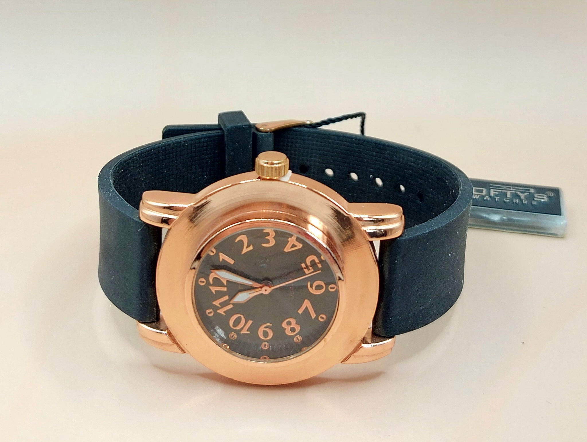 WATCH PINK ORO FOR WOMAN WITH BLACK BAND MODERN