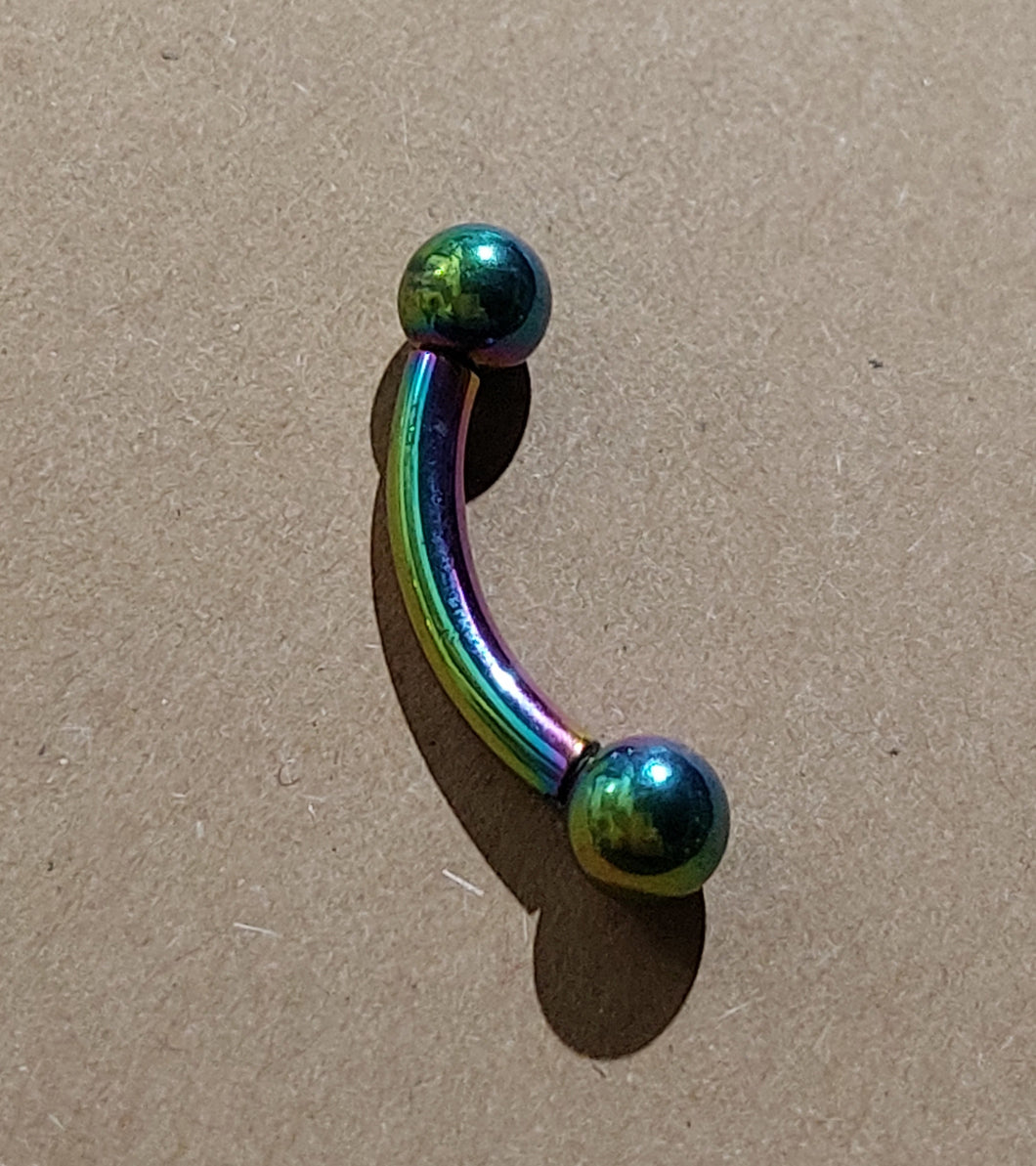 PIERCING ΜΟΝΟ ΣΚΟΥΛΑΡΙΚΙ  ΤΙΤΑΝΙΟ 3 CM x 3MM ΙΡΙΖΕ ΠΡΑΣΙΝΟΜΩΒ ΓΙΑ ΑΥΤΙ, ΑΦΑΛΟ, ΓΛΩΣΣΑ