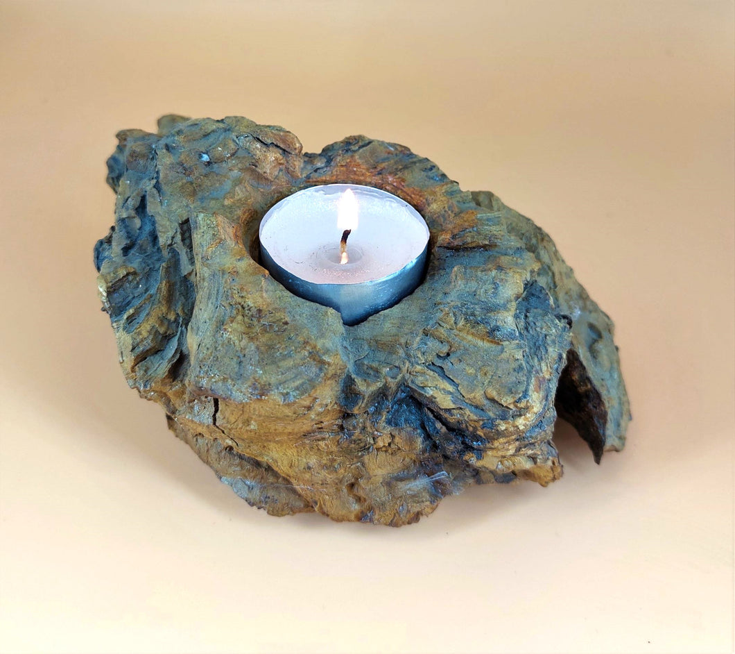 ANCIENT OLIVE TREE ROOT SMALL HANDMADE - CARVED FOR AROMATIC CANDLE - WITH POSITIVE ENERGY 
