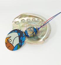 Load image into Gallery viewer, GOOD LUCK CHARM/TALISMAN METALLIC DISC ABSTRACT PAINTING
