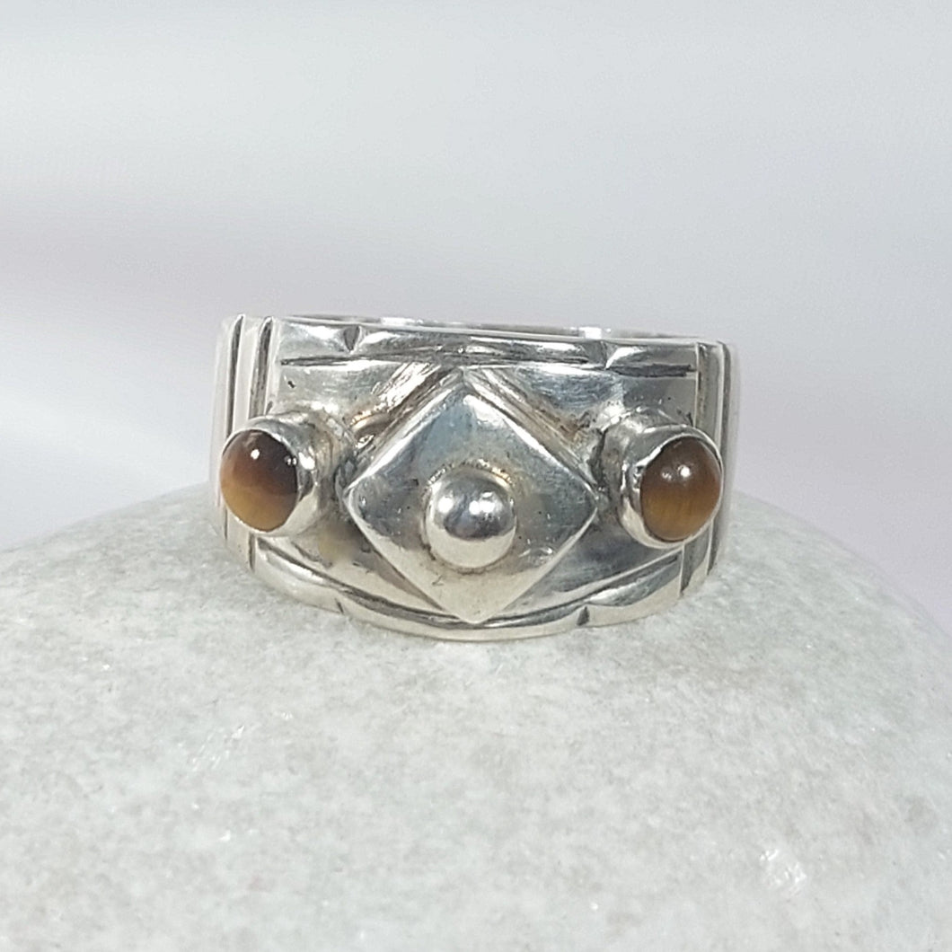 SILVER RING ANTIQUE , ANCIENT GREEK DESIGN 